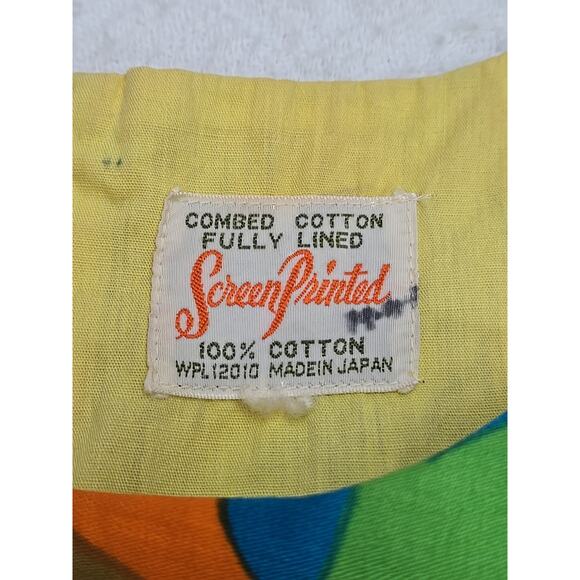 1960s Japanese Retro Mod Screen-Printed Shift Dress Bust 34 Small READ - Picture 3 of 16